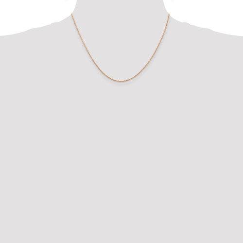 14k Rose Gold 0.7mm Carded Cable Rope Chain - Seattle Gold Grillz