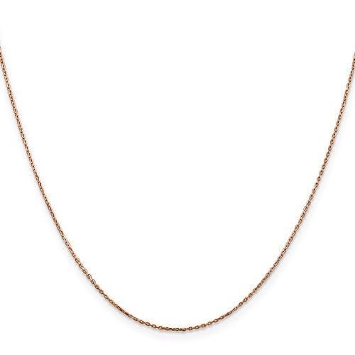 14k Rose Gold 0.8mm Diamond-cut Cable Chain - Seattle Gold Grillz