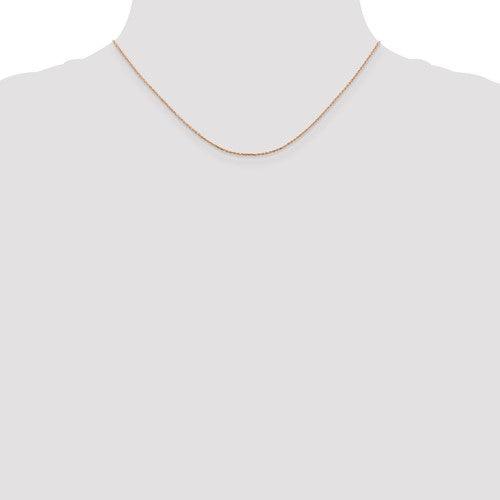 14k Rose Gold 0.8mm Diamond-cut Cable Chain - Seattle Gold Grillz