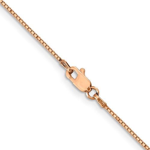 14k Rose Gold 0.9mm Box Link Chain - Seattle Gold Grillz