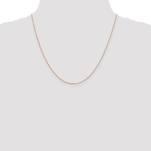14k Rose Gold 1.0mm Cable Chain - Seattle Gold Grillz