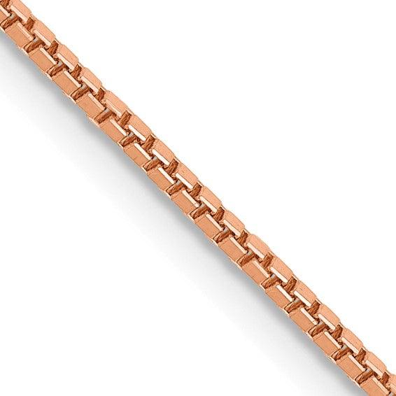 14k Rose Gold 1.10mm Box Link Chain - Seattle Gold Grillz