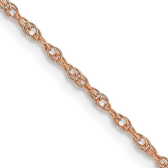 14k Rose Gold 1.15mm Carded Cable Rope Chain - Seattle Gold Grillz