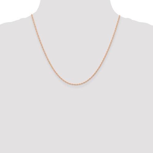 14k Rose Gold 1.15mm Carded Cable Rope Chain - Seattle Gold Grillz