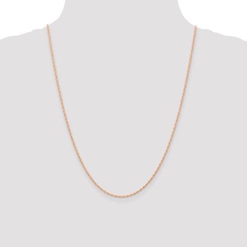 14k Rose Gold 1.15mm Carded Cable Rope Chain - Seattle Gold Grillz