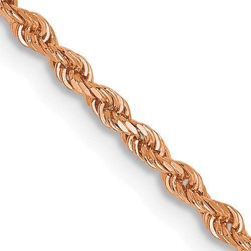 14k Rose Gold 1.5mm Diamond Cut Rope Chain - Seattle Gold Grillz