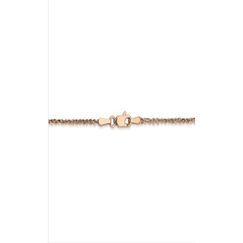 14K Rose Gold 1.7mm Ropa Chain Anklet - Seattle Gold Grillz
