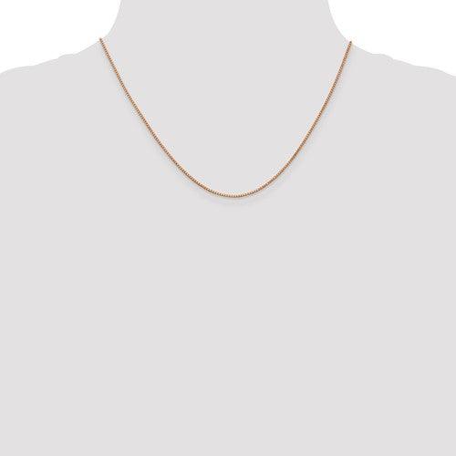 14k Rose Gold 1mm Box Link Chain - Seattle Gold Grillz