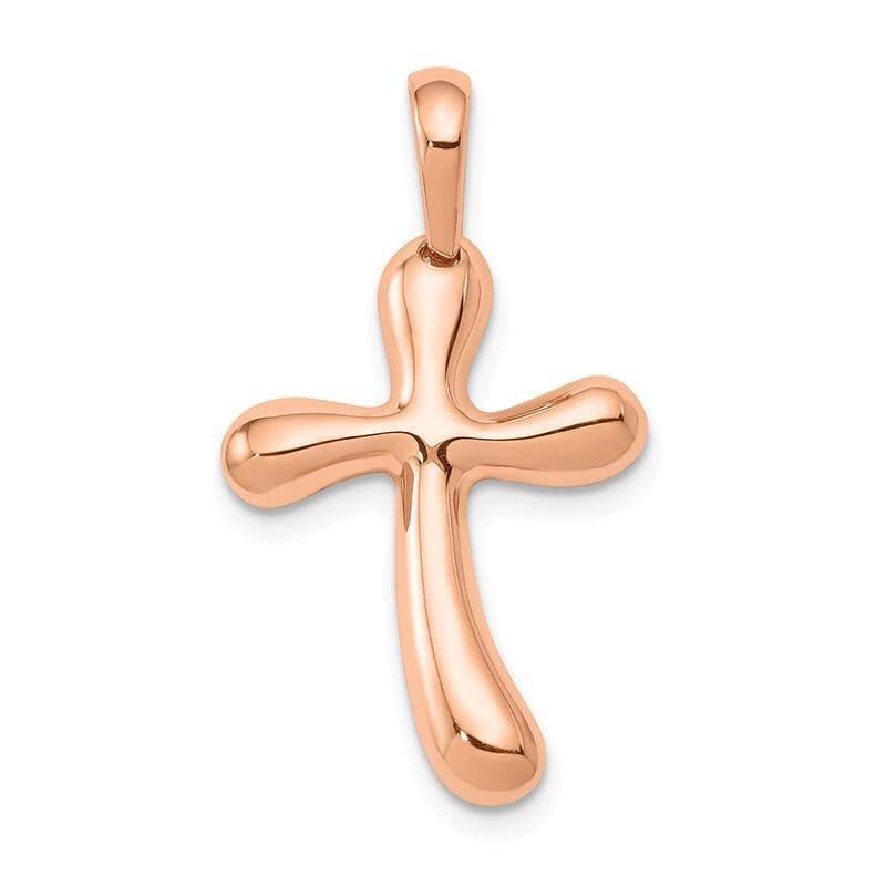 14k Rose Gold Freeform Cross Pendant - Seattle Gold Grillz