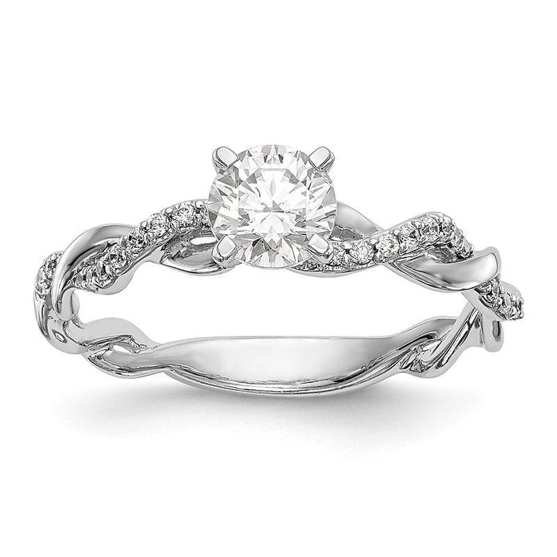 14k Rose Gold Peg Set Diamond Semi-mount Criss-Cross Engagement Ring - Seattle Gold Grillz