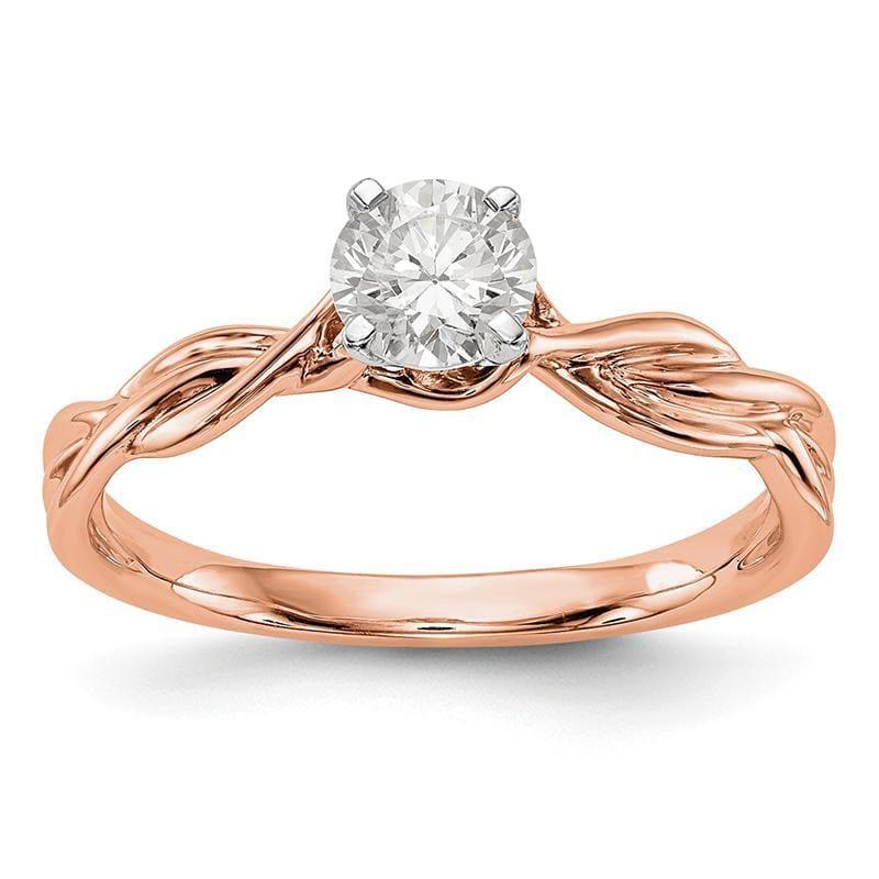 14k Rose Gold Peg Set Solitaire Engagement Ring Mounting - Seattle Gold Grillz