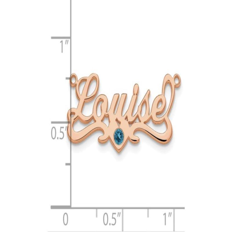 14K Rose Gold Polished Birthstone with Heart Name Plate - Seattle Gold Grillz