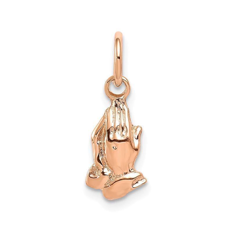 14k Rose Gold Praying Hands Charm - Seattle Gold Grillz