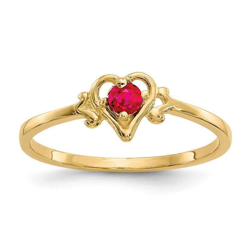 14K Ruby Birthstone Heart Ring - Seattle Gold Grillz