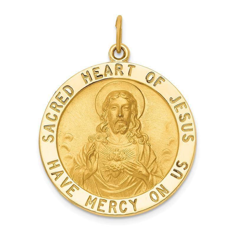 14k Sacred Heart of Jesus Medal Pendant - Seattle Gold Grillz