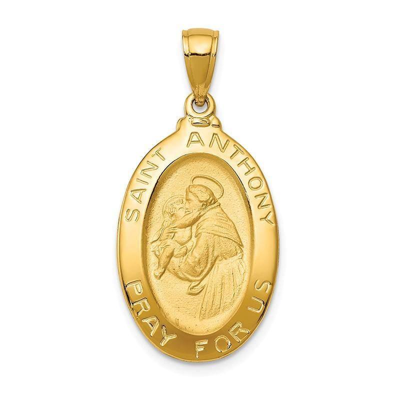 14k Saint Anthony Oval Medal Pendant - Seattle Gold Grillz