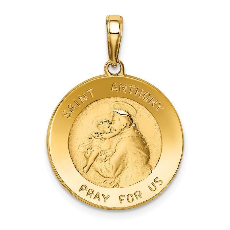 14k Saint Anthony Small Round Medal Pendant - Seattle Gold Grillz