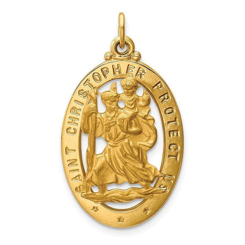 14k Saint Christopher Medal Pendant - Seattle Gold Grillz