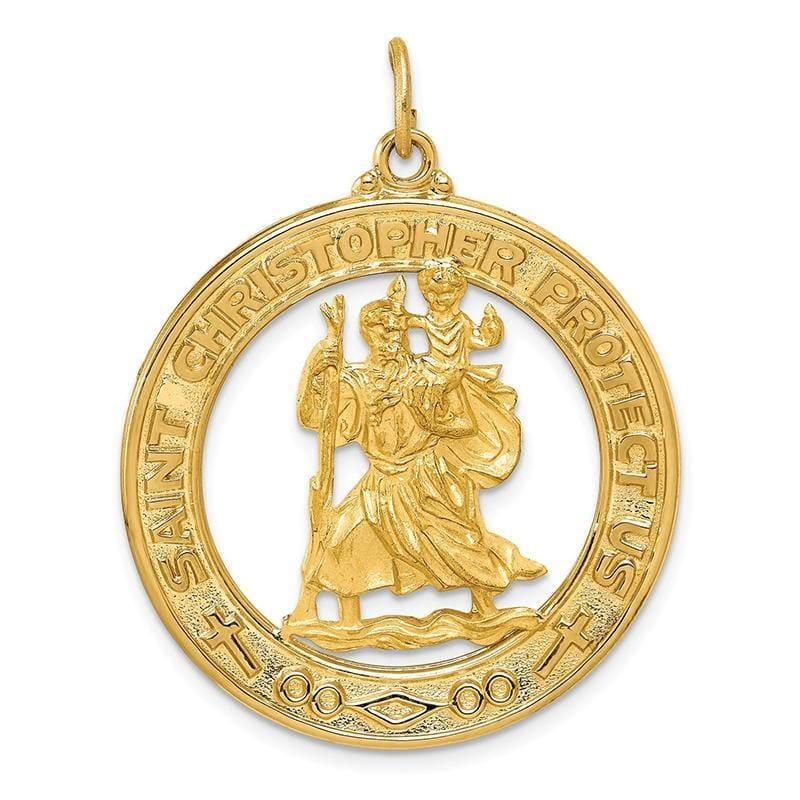 14k Saint Christopher Medal Pendant - Seattle Gold Grillz