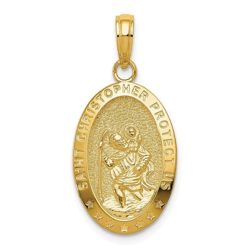 14k Saint Christopher Medal Pendant - Seattle Gold Grillz
