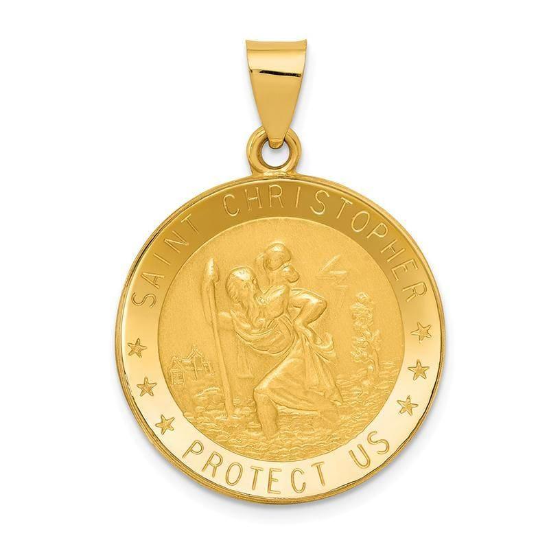14k Saint Christopher Medal Pendant. Weight: 1.82, Length: 31, Width: 22 - Seattle Gold Grillz