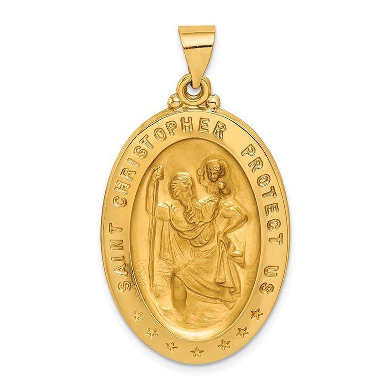 14k Saint Christopher Medal Pendant. Weight: 2.14, Length: 39, Width: 21 - Seattle Gold Grillz