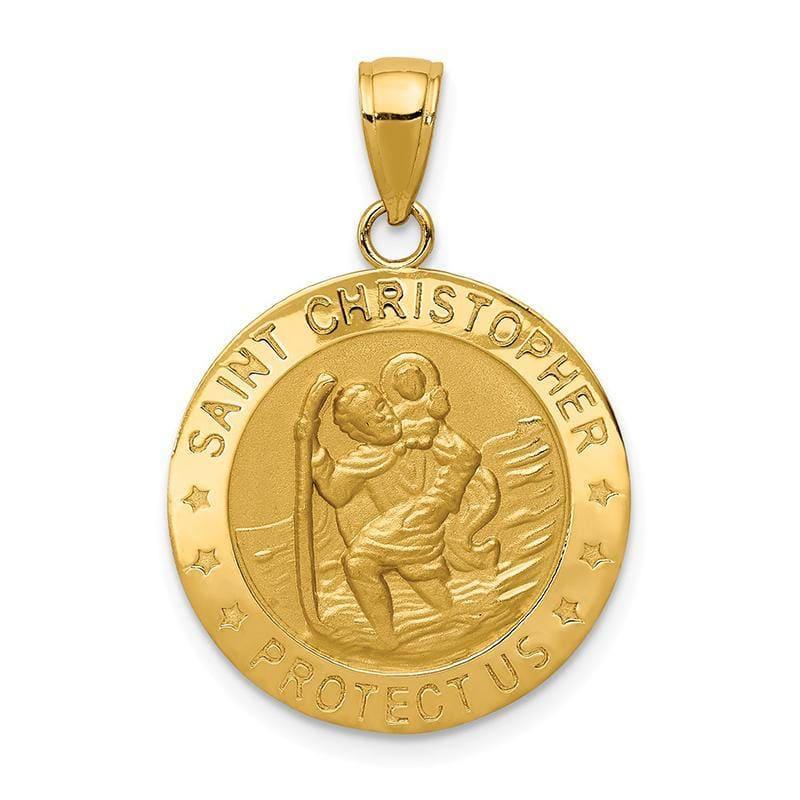 14k Saint Christopher Medal Pendant. Weight: 2.16, Length: 28, Width: 19 - Seattle Gold Grillz
