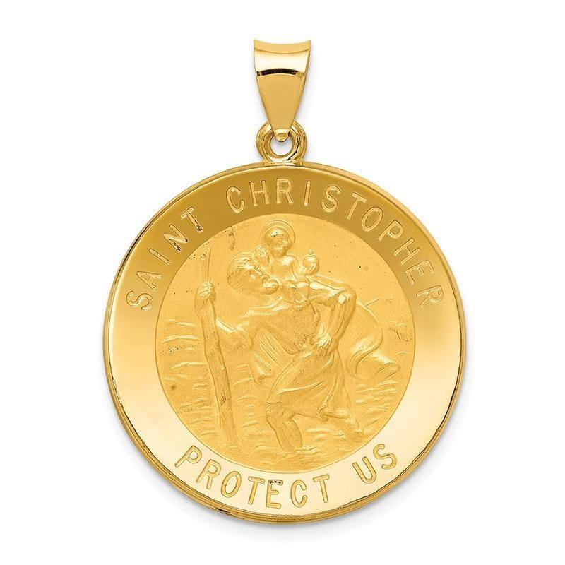 14k Saint Christopher Medal Pendant. Weight: 2.35, Length: 35, Width: 26 - Seattle Gold Grillz