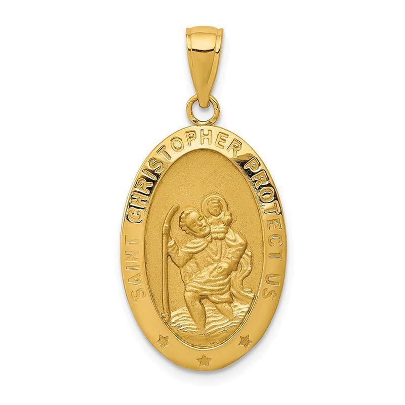 14k Saint Christopher Medal Pendant. Weight: 2.51, Length: 31, Width: 16 - Seattle Gold Grillz