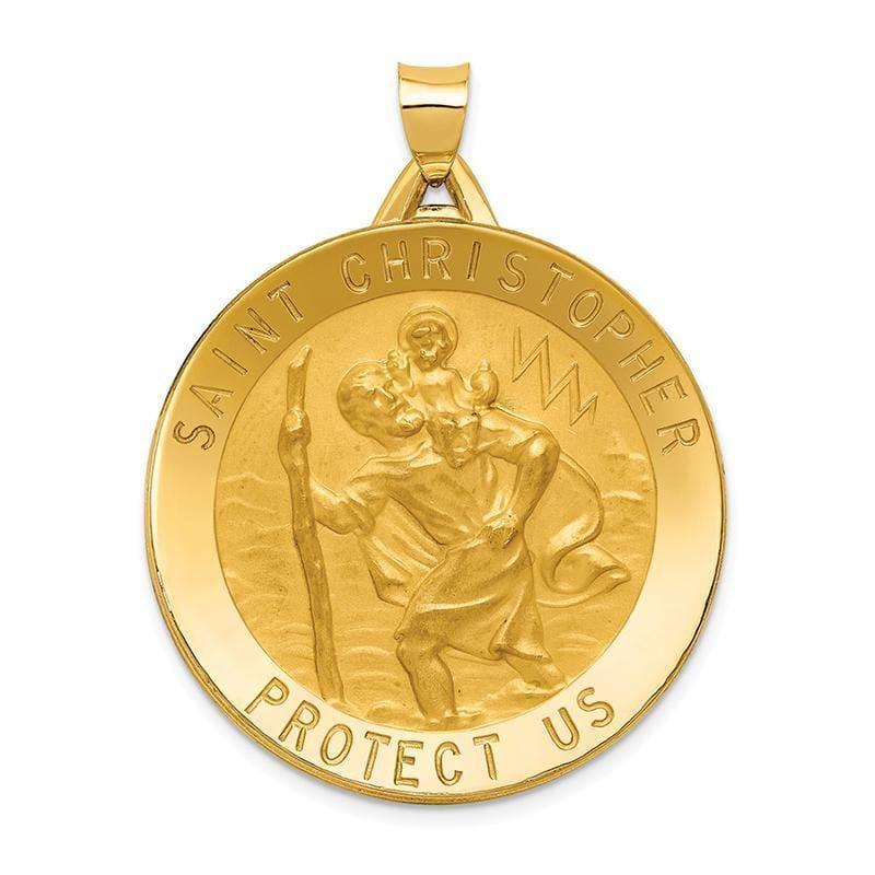 14k Saint Christopher Medal Pendant. Weight: 9.16, Length: 43, Width: 33 - Seattle Gold Grillz