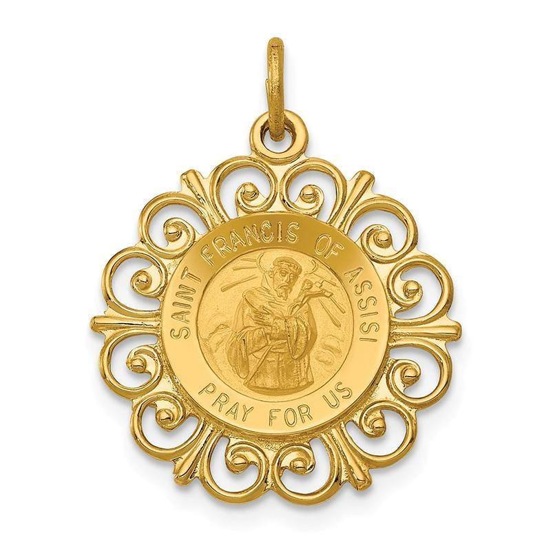 14k Saint Francis of Assisi Medal Pendant - Seattle Gold Grillz