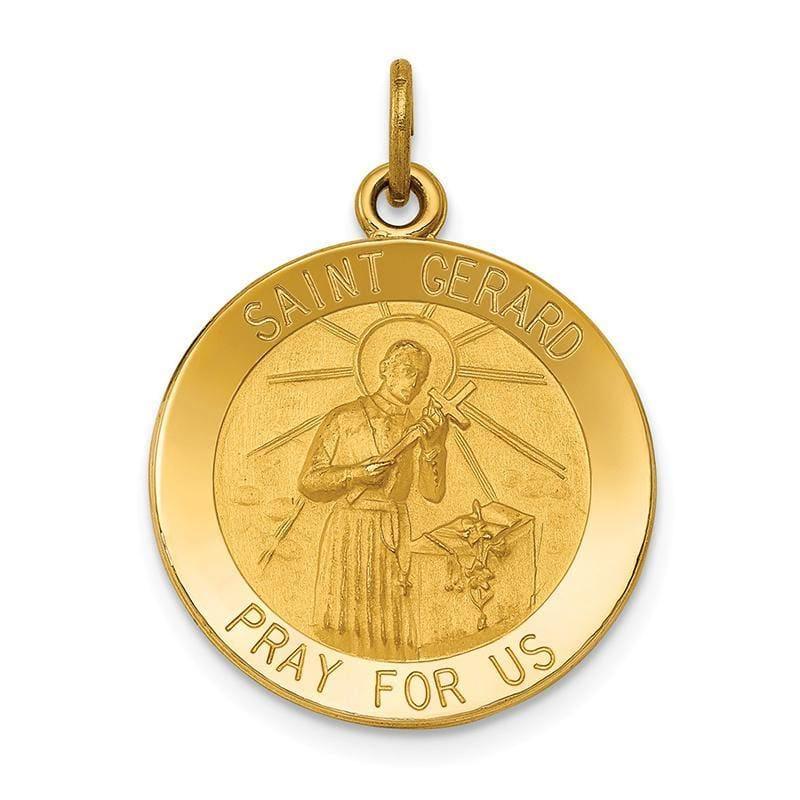 14k Saint Gerard Medal Pendant - Seattle Gold Grillz