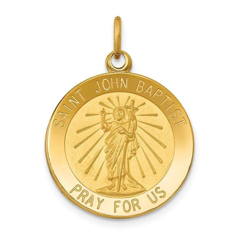 14k Saint John Baptist Medal Pendant - Seattle Gold Grillz