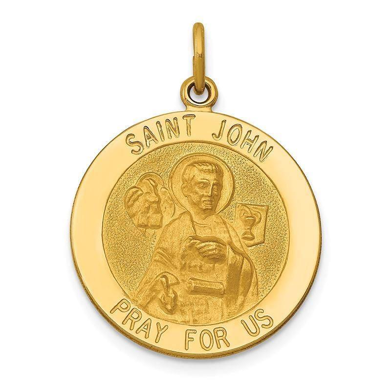 14k Saint John Medal Pendant - Seattle Gold Grillz