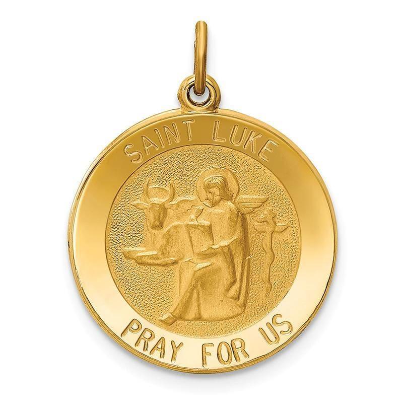 14k Saint Luke Medal Pendant - Seattle Gold Grillz