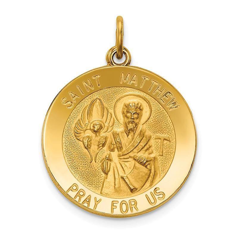 14k Saint Matthew Medal Pendant - Seattle Gold Grillz