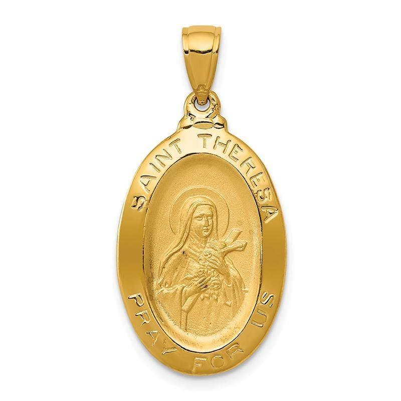 14k Saint Theresa Oval Medal Pendant - Seattle Gold Grillz