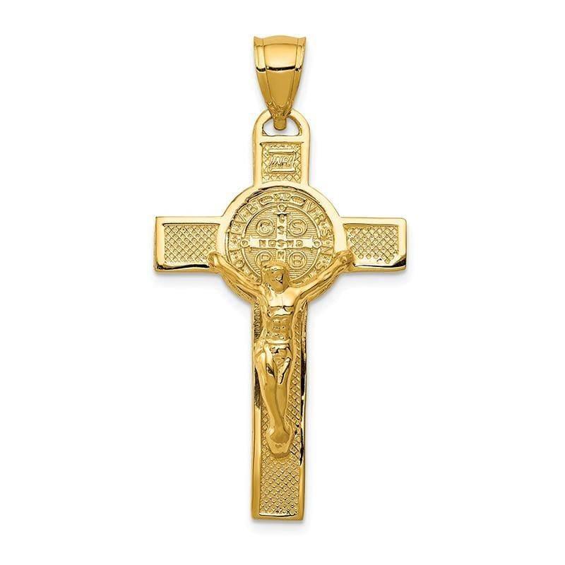 14k San Benito 2-Sided Crucifix Pendant - Seattle Gold Grillz
