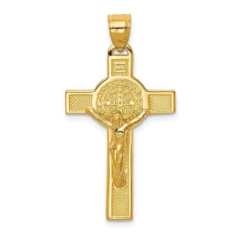 14k San Benito 2-Sided Crucifix Pendant - Seattle Gold Grillz