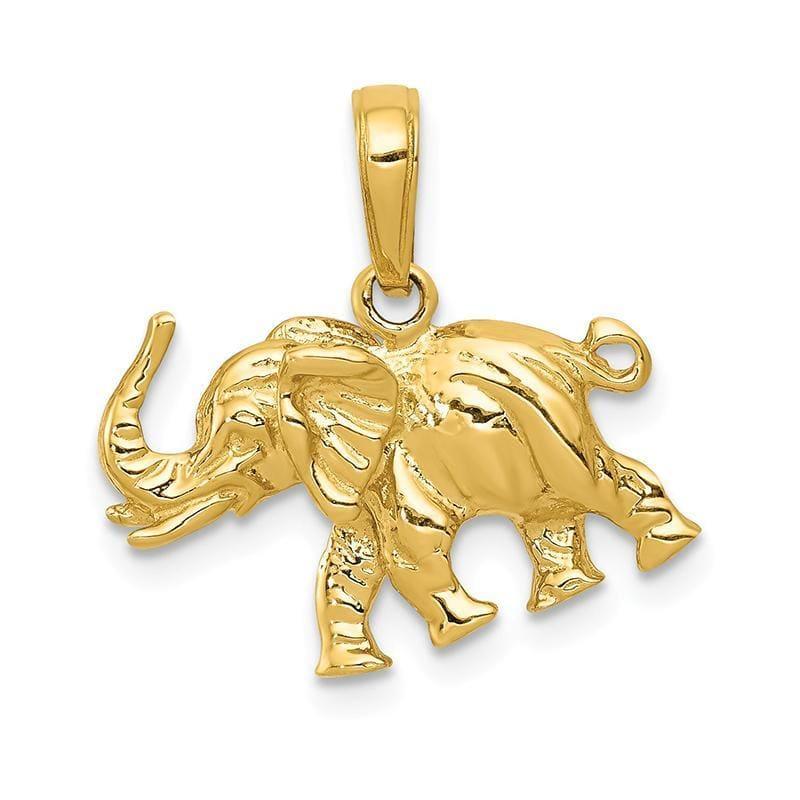 14k Satin 3-D Elephant Pendant - Seattle Gold Grillz