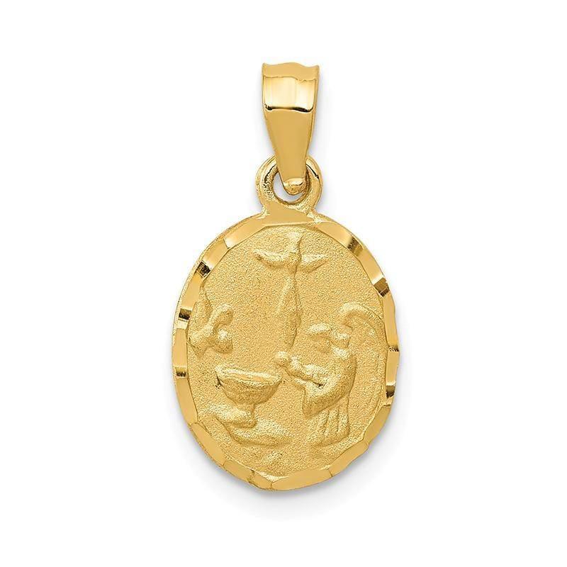 14k Satin & Diamond-cut Baptism Pendant - Seattle Gold Grillz