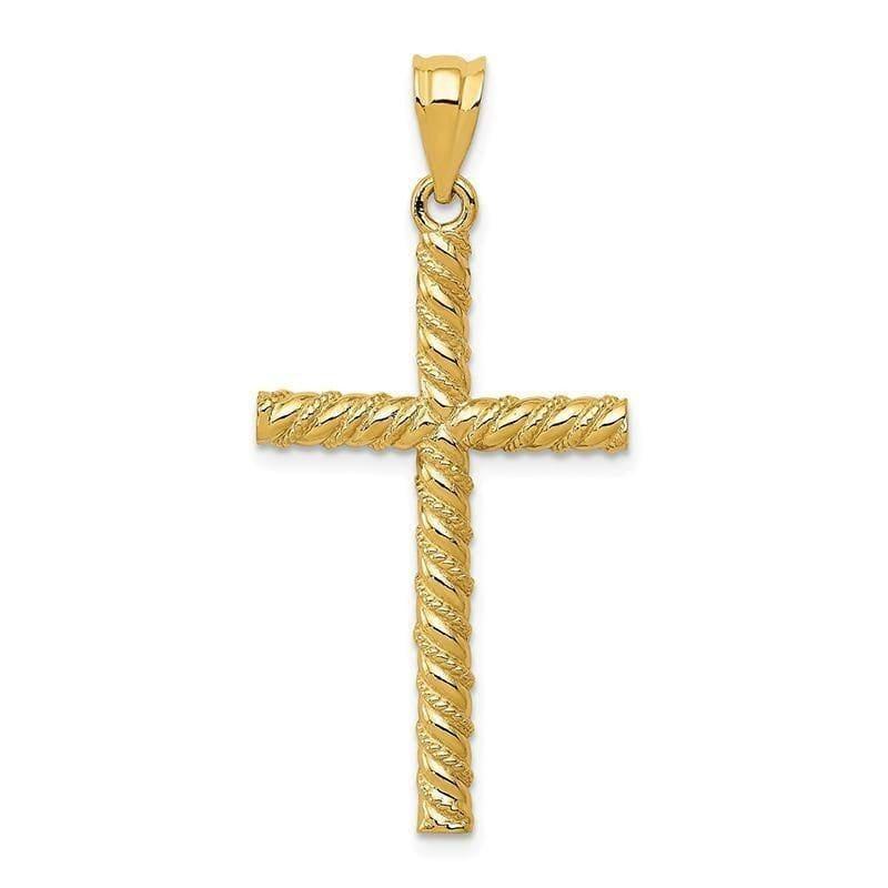 14k Satin & Diamond -Cut Cross Pendant. Weight: 1.7, Length: 37, Width: 18 - Seattle Gold Grillz