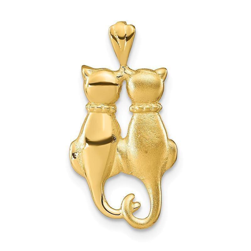 14k Satin & Polished Cats Pendant - Seattle Gold Grillz