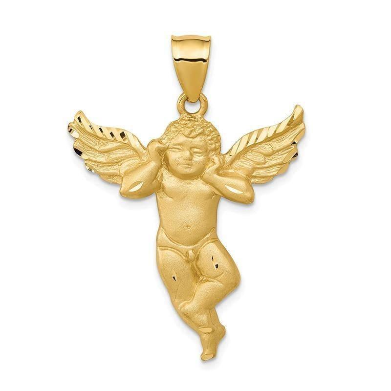 14k Satin Angel not listening Pendant - Seattle Gold Grillz