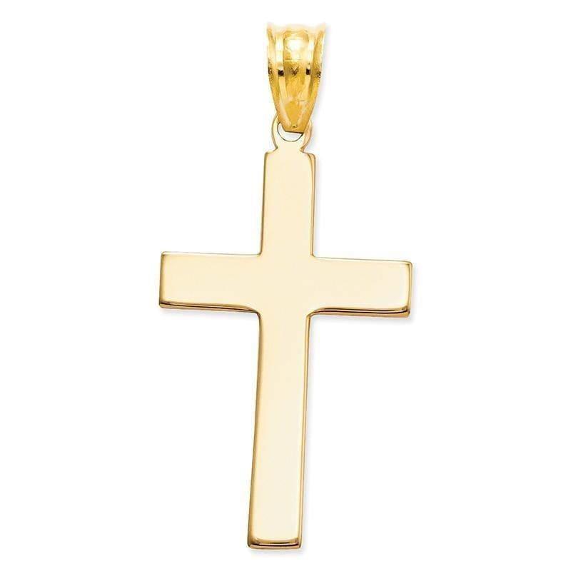 14k Satin Cross Pendant - Seattle Gold Grillz