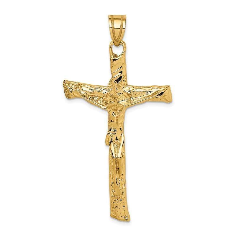 14k Satin Crucifix Pendant - Seattle Gold Grillz
