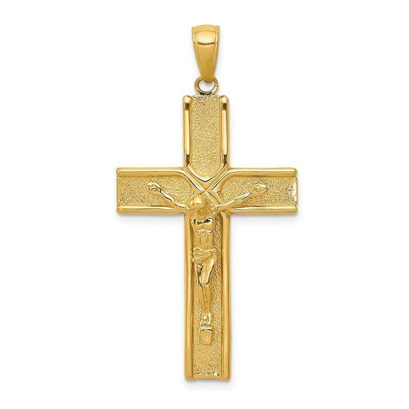 14k Satin Finish Crucifix Pendant - Seattle Gold Grillz