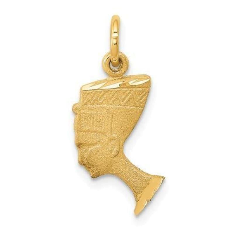 14K Satin Front - Polished Back Nefertiti Charm - Seattle Gold Grillz