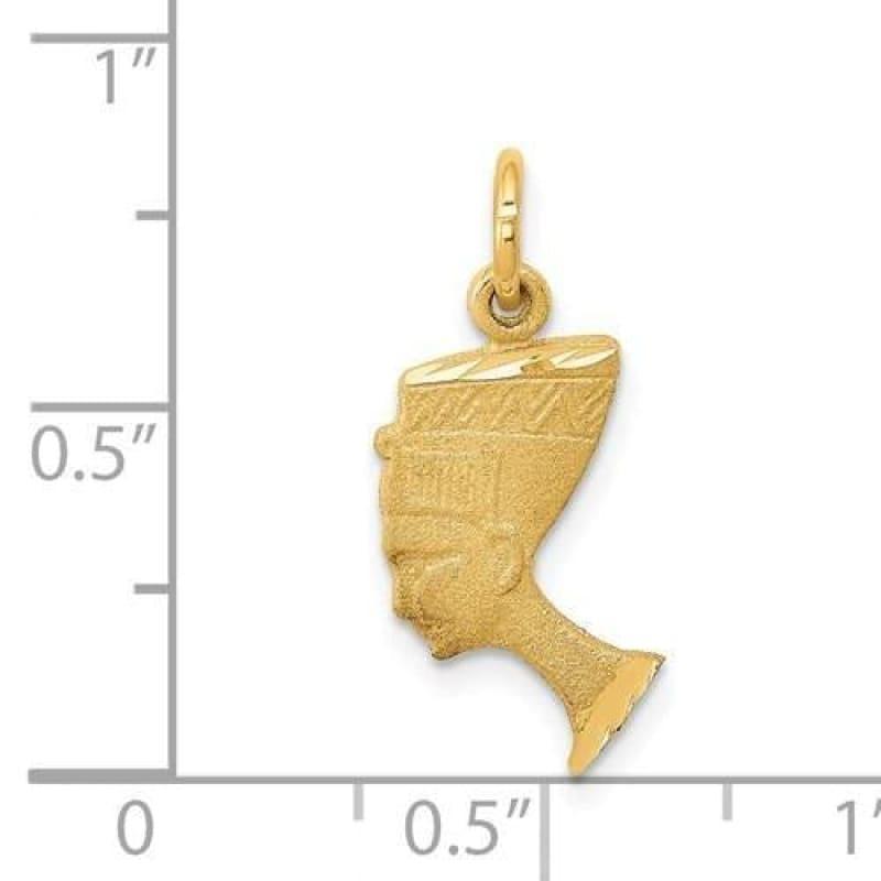 14K Satin Front - Polished Back Nefertiti Charm - Seattle Gold Grillz