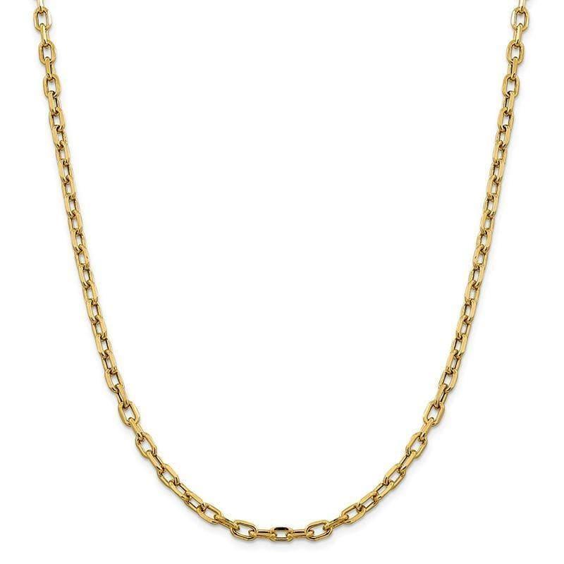 14k Semi-solid D-C 4.9mm Open Link Cable Chain - Seattle Gold Grillz
